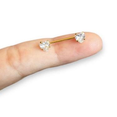 Imagem de Piercing Mamilo Titânio Coração Com Pedra Zircônia - RaraSteel Piercin