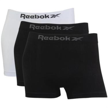 Imagem de Kit 3 Cuecas Boxer Masculina Reebok Classic Microfibra Lisa, 1branco, 