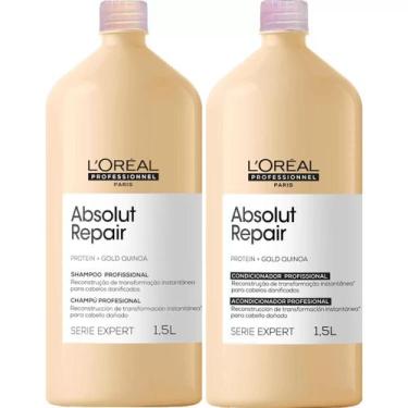 Imagem de Kit l'oreal professionnel shampoo e condicionador absolut repair gold 