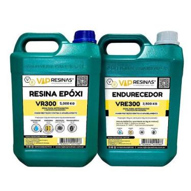 Imagem de Resina Epóxi + Endurecedor VR300 UV 7,5kg Alta Espessura - Vip Resinas