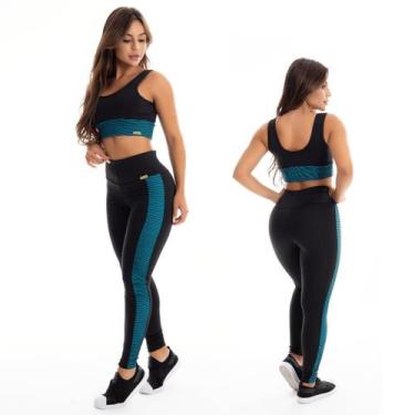 Imagem de Conjunto Fitness Academia Top Calça 3D Feminina Tarelles - T0517 - T05