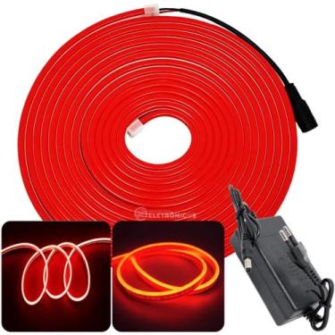 Imagem de Fita De Led Luminoso Letreiro Fachada Comércio Não Esquenta Vermelho F