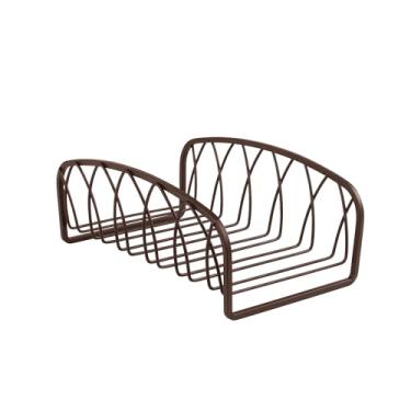 Imagem de Suporte de toalha Spectrum Twist (Bronze) – Cesta de armazenamento de toalhas para armário de banheiro, prateleira e organização de balcão