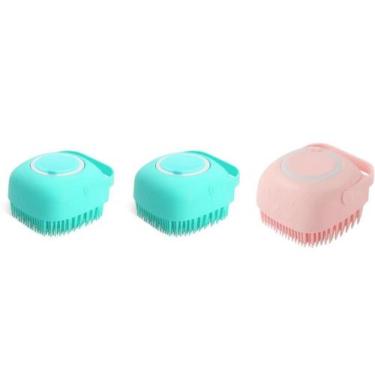 Imagem de KIT 03UN Esponja De Silicone Para Banho De Pet Com Massageador E Dispe