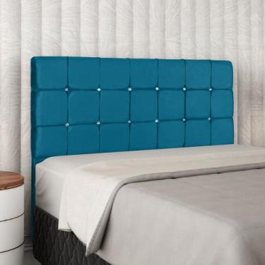Imagem de Cabeceira Emma para Quarto de Casal 140cm Azul - A Z DECOR