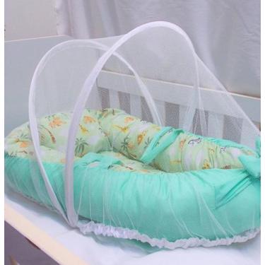 Imagem de Ninho Redutor de Berço para Bebê com Mosquiteiro Várias Estampas - Jba