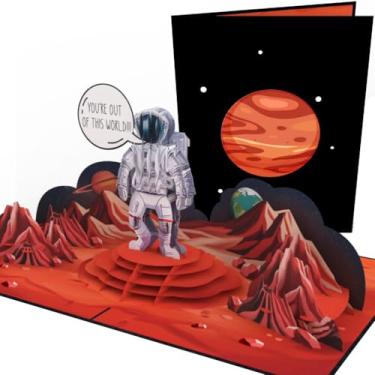 Imagem de PopLife Cartão pop-up 3D do astronauta de Marte - cartão de dia dos namorados, feliz aniversário, surpresa de aniversário, apenas porque, dia das mães, dia dos pais - para marido, para esposa, para