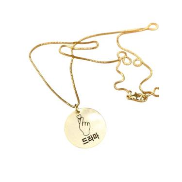 Imagem de Colar de Ouro 18K com Medalha de Coração Coreano, Semijóia