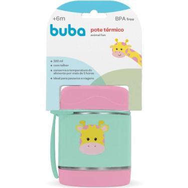 Imagem de Pote Térmico Infantil Tampa Talher Animais Fun 12122 - Buba, 320ml, Ro