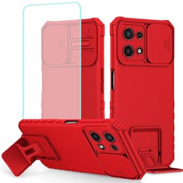 Imagem de Tothedu Capa para Redmi Note 13 Pro 5G, Capa Poco X6 5G com protetor de tela de vidro temperado e capa de câmera deslizante, capa protetora de telefone com suporte resistente para Xiaomi Redmi Note 13