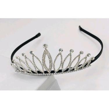 Imagem de Tiara Princesa Coroa Com Strass Tamanho Infantil Para Cabelo Modelo Da
