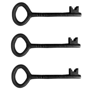 Imagem de kit 3 Chaves Decorativas Rústica Enfeite em Ferro Nº 03 27cm - Fundiçã