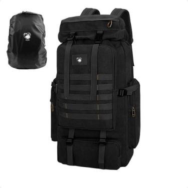 Imagem de Mochila Grande Masculina Camping 65 Litros Reforçada Blisco, Preto