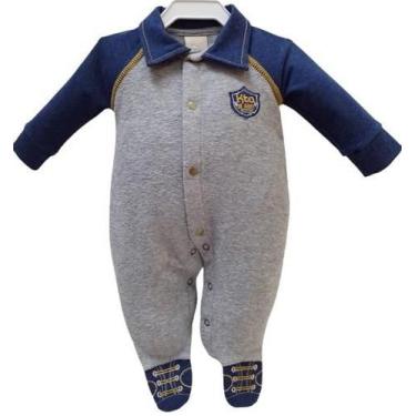 Imagem de Macacão Plush Buckle Luxo Bebê Menino Inverno Katita 27101, Azul marin