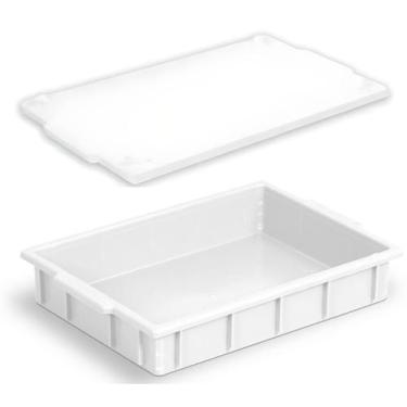 Imagem de Caixa Plastica Organizadora Empilhavel 7l Branca Com Tampa - LCR