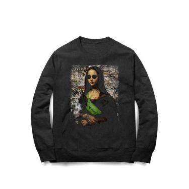 Imagem de Moletom Monalisa Swag Studio Geek, G, Preto