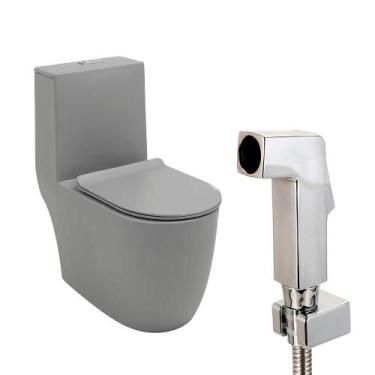 Imagem de Kit Vaso Sanitário Monobloco Amazonita e Ducha Higiênica para Banheiro