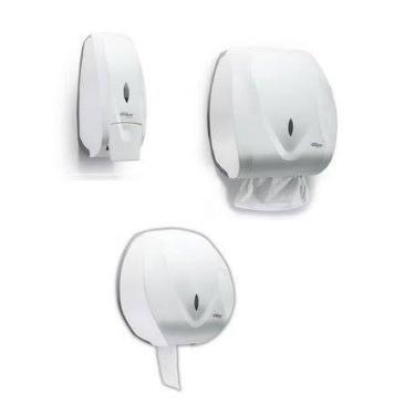 Imagem de Kit Saboneteira+papeleira+ Papel Higienico Premisse Velox