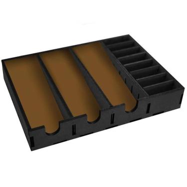 Imagem de Suporte Mdf Para 3 Maquinas De Cortar Cabelo E 8 Pentes De Altura Preto - Marrom