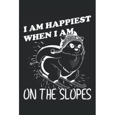 Imagem de Happiest On The Slopes - Notebook Sports de invierno para esquiadores: Notebook DIN A5 (6x9) para instructores de esquí y receptores de esquí con 120 ... y días de semana para la función del diario