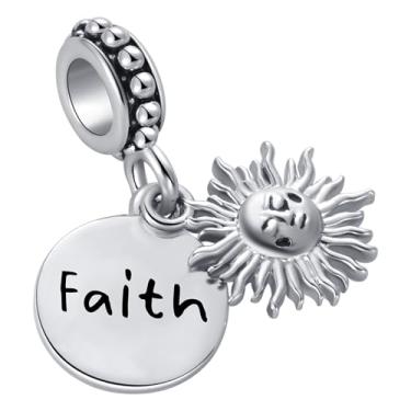 Imagem de MiiFort Pingente duplo com pingente de nascer do sol com palavra inspiradora compatível com pulseiras Pandora Charms, One Size, Cobre, Sem Pedra Preciosa