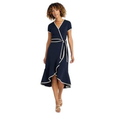 Imagem de Maggy London Wrap Perfect Bridal Shower ou Vestidos Casuais Femininos de Formatura, Azul-marinho (Twilight Navy), 11