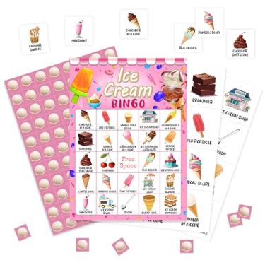 Imagem de valucise Ice Cream Bingo Game Cards, Ice Cream Shop Birthday Bingo Games for Adults, Summer Bingo Cards Supplies, Birthday Party Decor Favors, Card Gifts for Friends Family Holiday, (Ice Cream)