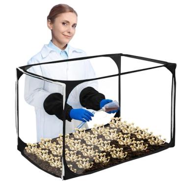 Imagem de Still Air Box, Kit de Cultivo de Cogumelos, Micologia Portátil Compacta para Amantes de Cogumelos, Câmara de Frutificação de Cogumelos para Suprimentos de Micologia/Cientistas Domésticos (90 x 60 x 59