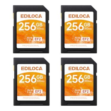 Imagem de Cartão SD UHS-I 256GB Pacote com 4 Cartões de Memória UHS-I Armazenamento Rápido, Velocidade de Leitura/Gravação 90/20MB/s, C10, U1, V10, Vídeo Full-HD e 4K, Cartão SD 256GB, Essencial para Fotógrafos