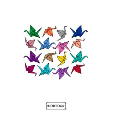 Imagem de Origami Cranes Colorful Palette A74380 Notebook: Diary, Journal, Planner, 6x9 120 Pages, Lined College Ruled Paper, Matte Finish Cover