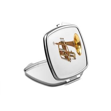 Imagem de SpreadPassion Espelho compacto trombone, amante de trombone, espelho fotográfico trombone, espelho de maquiagem de viagem pequeno espelho portátil, espelho de bolso portátil, ideia de aniversário (1,