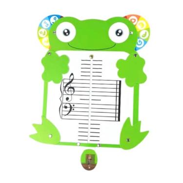 Imagem de Colaxi Placa de leitura musical com cinco linhas de pontuação, aprendizagem interativa, animal de desenho animado, ideal para ensino, quadro branco de música, Forma de Sapo