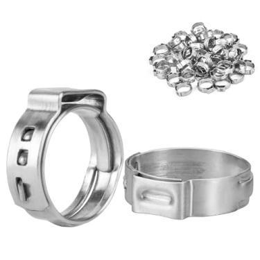 Imagem de Pacote com 120 anéis de crimpagem Pex de 3/20.3 cm, anéis de fixação Pex Cinch, anéis de fixação Pex de aço inoxidável 304 premium para conexão de tubulação de acessórios Pex, prata