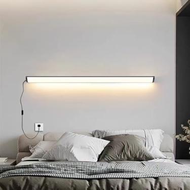 Imagem de Luminárias de parede com fio e interruptor liga/desliga, luminária de parede interna para sala de estar com cabo de 2,5 m, arandela industrial, luminárias para berçário, ideais para quarto (