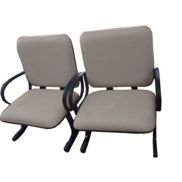 Imagem de 02 Cadeiras para Escritório para Obesos até 250kg Cinza - Design Offic