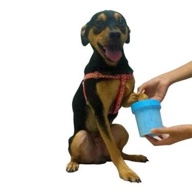 Imagem de Copo Limpador Limpa Patas De Cachorro Azul - Bc Bora Colega Shop