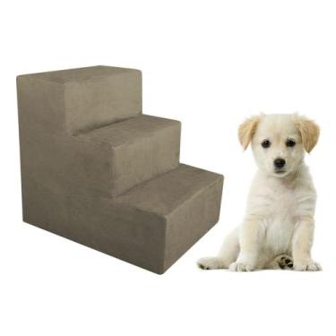 Imagem de Escada Pet para Cães e Gatos Suede Capuccino Dal Poz Estofados