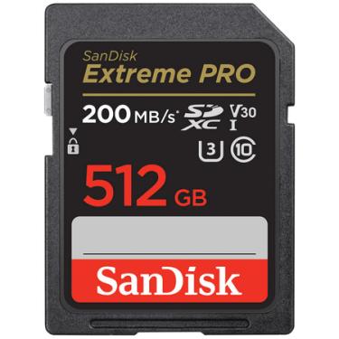 Imagem de Cartão SDXC 512Gb SanDisk Extreme Pro 200Mb/s 4K UHS-I / V30 / U3 / Classe 10