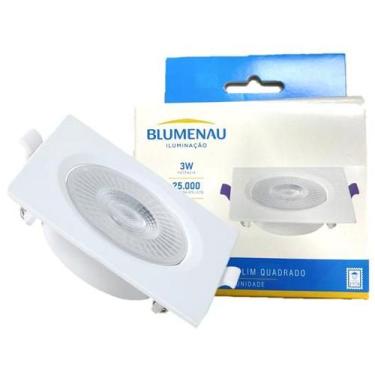 Imagem de Kit 4 Spot Led Quadrado Embutir 3w Branco Quente 3000K Amarelo - Blume