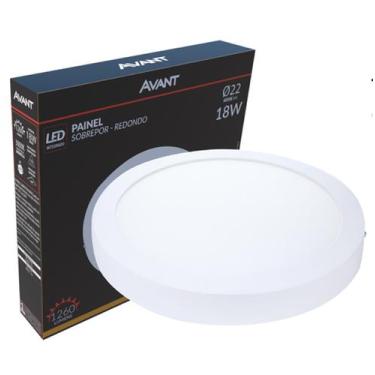 Imagem de 7 Plafon Sobrepor Redondo 18w Branco Quente 3000k Amarela - Avant