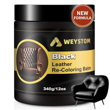 Imagem de WEYSTOM Bálsamo de recoloração de couro, corante de couro, restaurador de cor de couro, reparo de arranhões de couro, restaurador de couro para sofás, kit de reparo de couro para móveis, removedor de