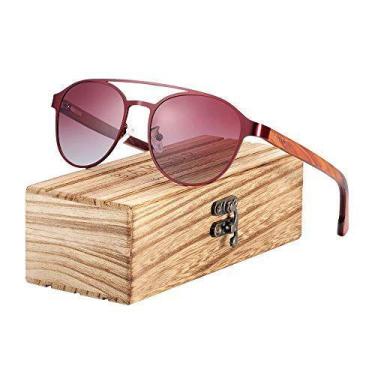 Imagem de Óculos de Sol Barcur Madeira Natural Polarizados Artesanal BC4119, Ver