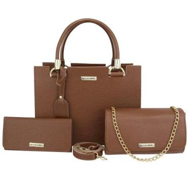 Imagem de Kit 3 peças Bolsa AlçaTransversal Removível Clutch e Carteira - Alice 