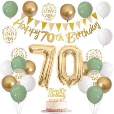 Imagem de Decoração de Aniversário de 70 Anos Jobkoo - Para Homens e Mulheres