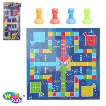 Imagem de Jogo ludo com tabuleiro trilha + dado e 16 pinos - WELLKIDS