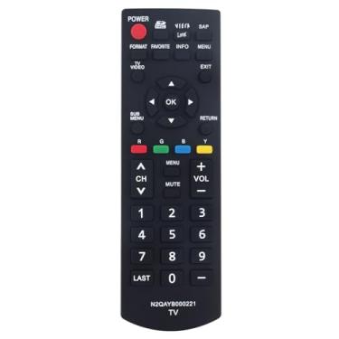 Imagem de Controle remoto de substituição N2QAYB000221 compatível com Panasonic TV TH-C50HD18 TH-46PZ80 TH-C50HD18A TH-50PX80 TH-42PZ80 TH-C42FD18 TC-32LX85 TC-32LX85U TH-46FD18 TH-C42 FD18A TH-50PE8U