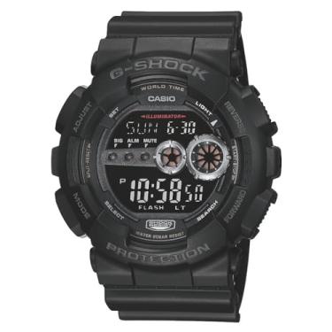 Imagem de Casio G-Shock GD100-1B | Relógio digital masculino resistente | Resistente à água até 200 m | LED de alto brilho | Tempo duplo e bateria de 7 anos, Multi, One Size, Esportivo