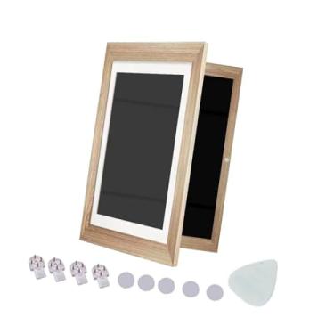 Imagem de Bothyi 8K Kids Art Display Placa Multifuncional para pinturas de pinturas com quadro de imagem do painel de acrílico Abertura frontal, Estrutura de Cor de Madeira