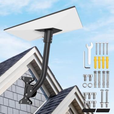 Imagem de Justech Starlink Gen 3 Mount, kit de montagem Starlink de liga de alumínio ajustável de 360° para parede/telhado, adaptador de tubo de montagem em poste para melhor sinal, compatível com antena padrão