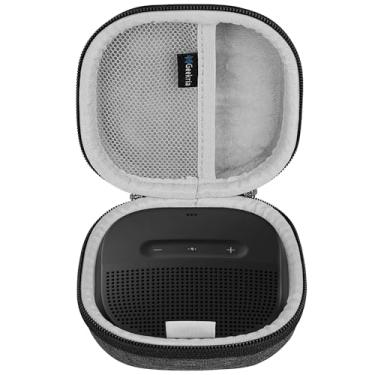 Imagem de Geekria Capa protetora para alto-falante Shield compatível com Bose SoundLink Micro, capa rígida de substituição, bolsa protetora para alto-falante portátil com armazenamento de cabos, gancho para